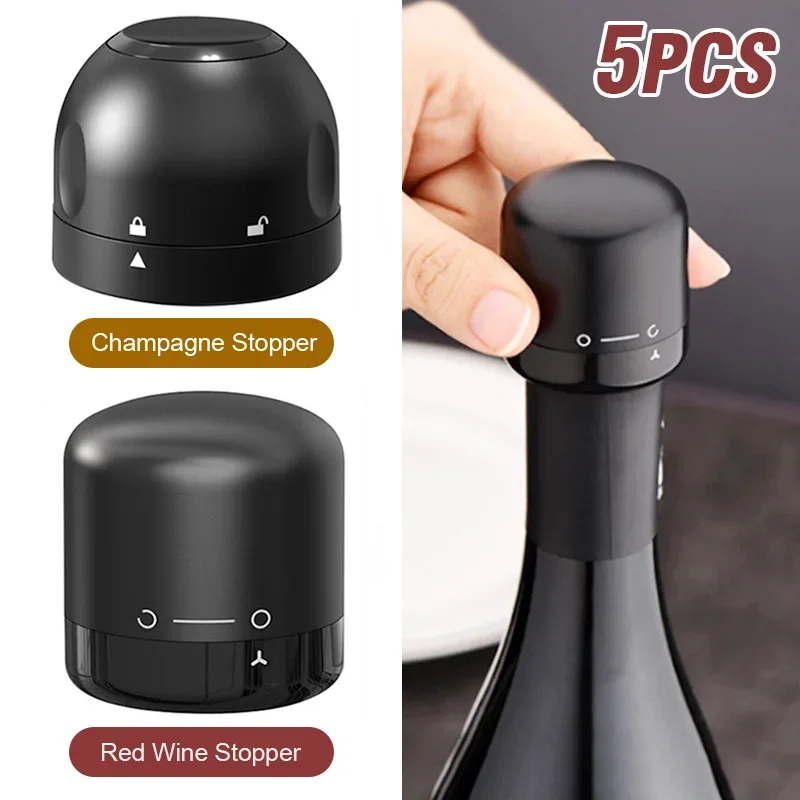 1-5pcs 진공 밀봉 와인 병 플러그 샴페인 스토퍼  - Wine Preservation Pump 리뷰 및 가격
