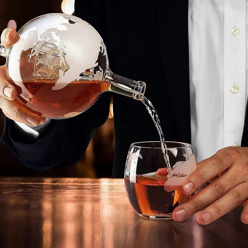 창의적인 지구본 디캔터 세트 (무연 카라페, 고급 나무 - Decanter Globe Set 리뷰 및 가격
