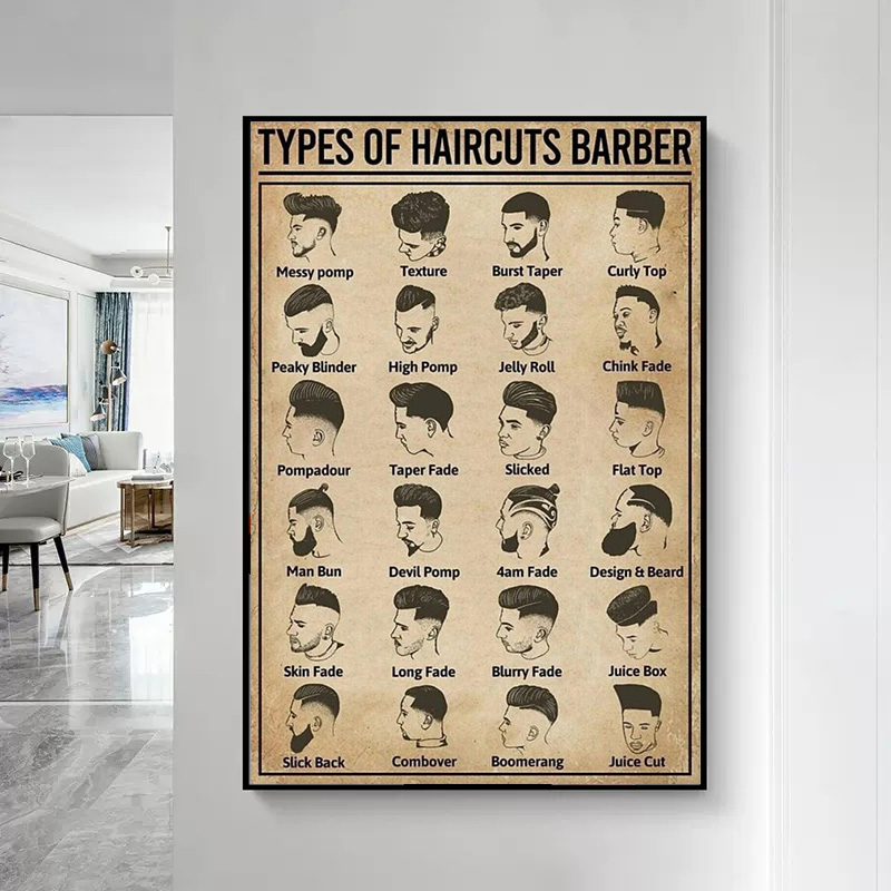 레트로 이발 스타일 포스터 및 프린트 캔버스 그림, 바 - Home Barber 리뷰 및 가격